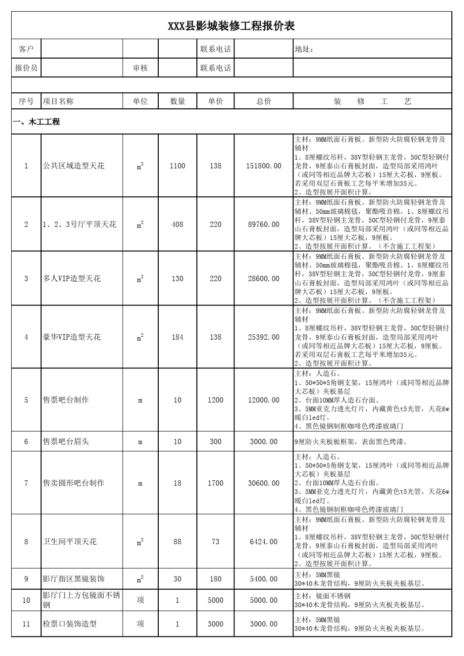 电影院装修报价及推荐材料_第1页