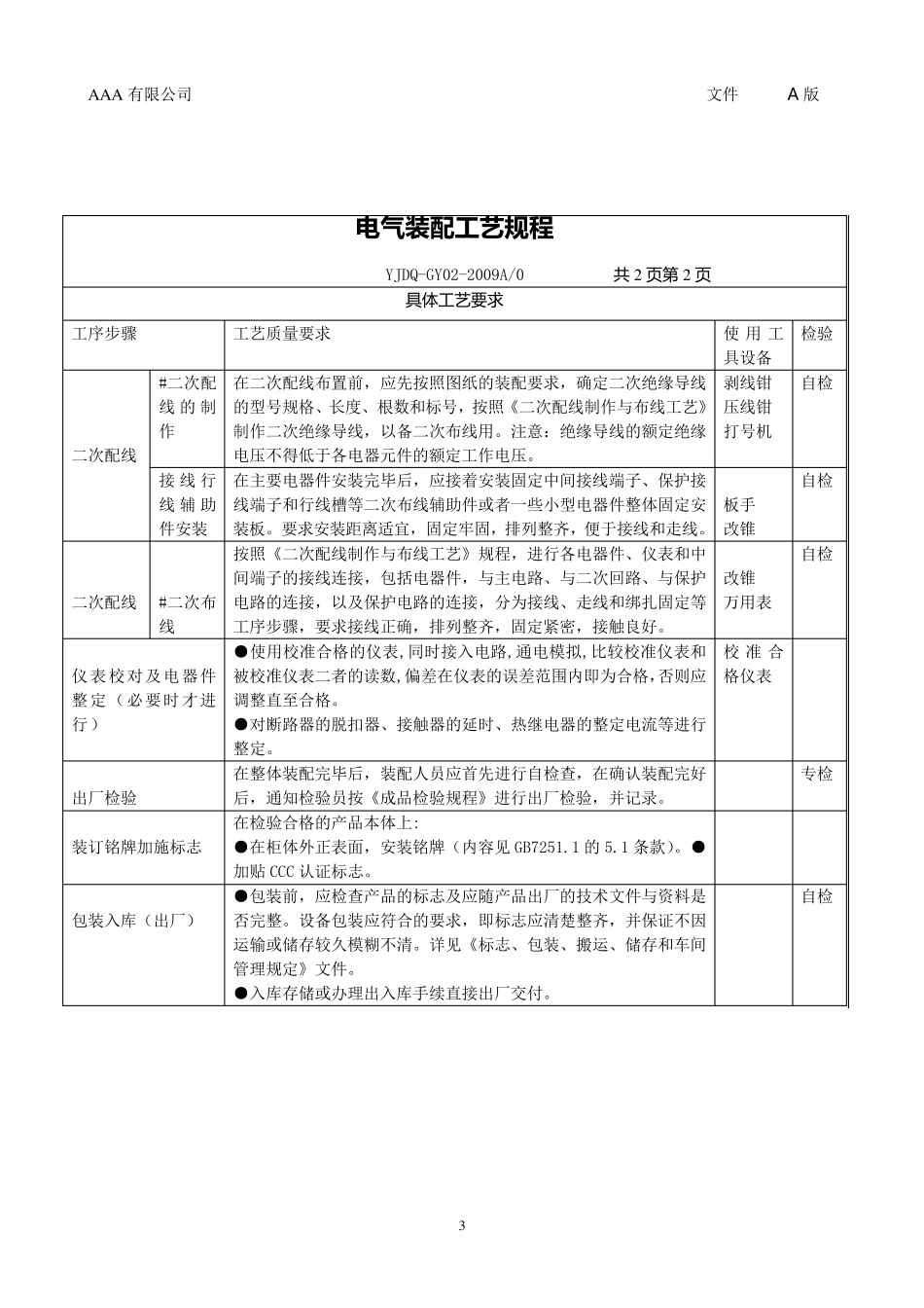 电控柜3c认证生产工艺规程_第3页