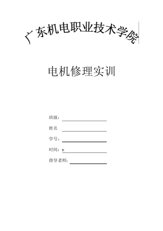 电机修理实训报告