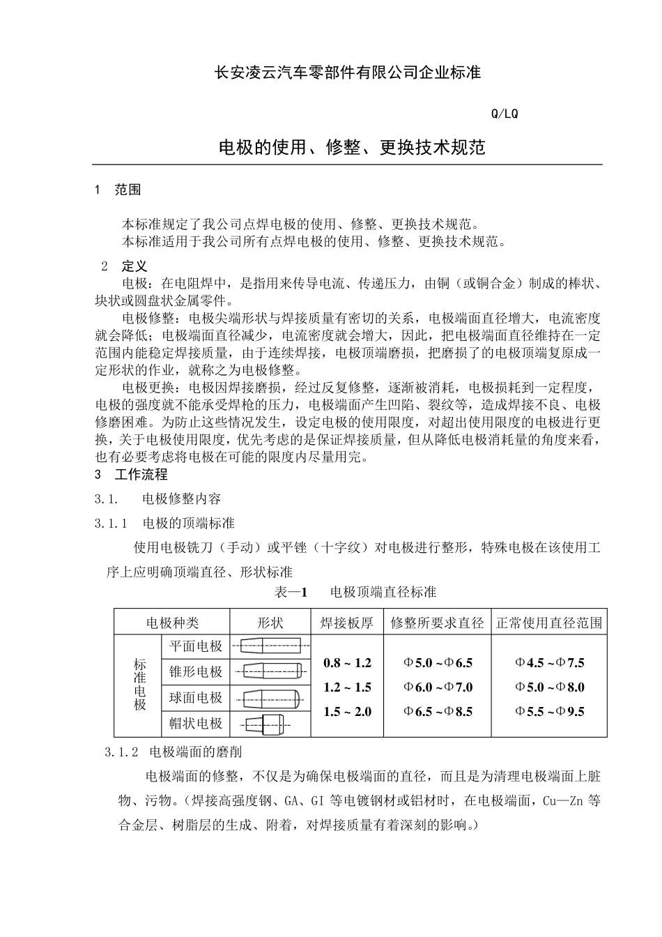 电极使用修磨通用技术规范_第2页