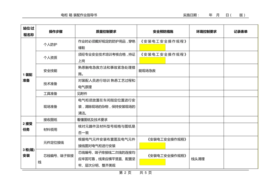 电柜(箱)装配作业指导书_第3页