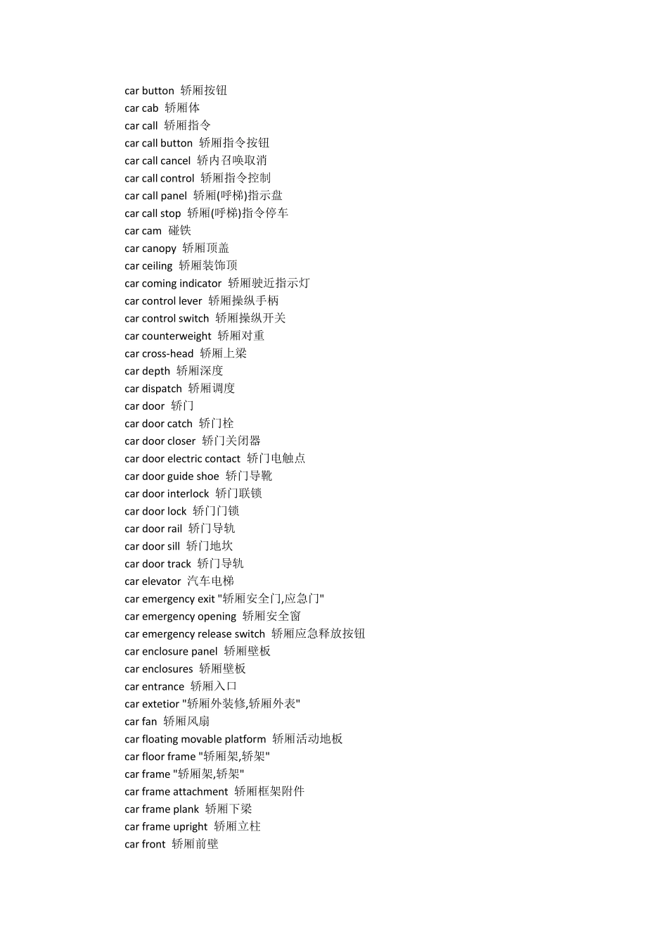 电梯专用词汇翻译_第3页