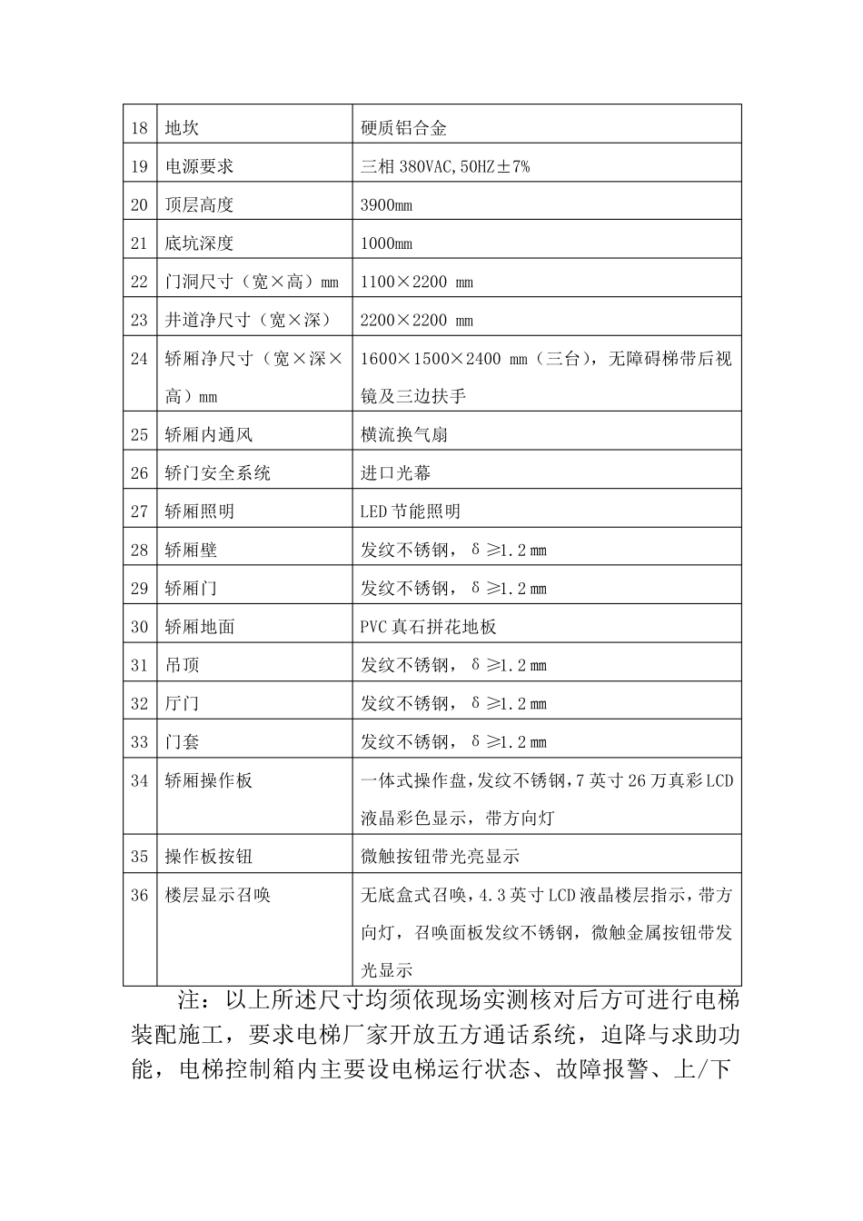 电梯技术参数要求_第2页