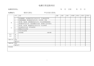 电梯日常巡检项目