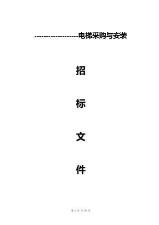 电梯采购招标文件(审核稿)