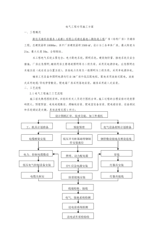 电气专项施工方案(厂房)