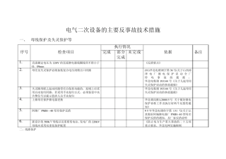 电气二次设备的主要反事故技术措施