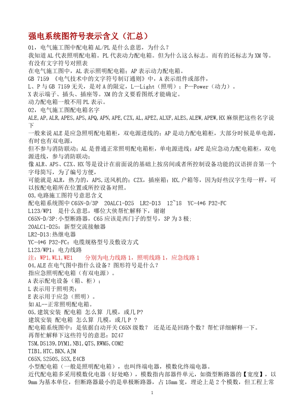 电气图形符号大全、强电系统图符号表示含义(汇总)_第1页