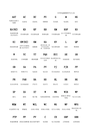 电气字符符号大全