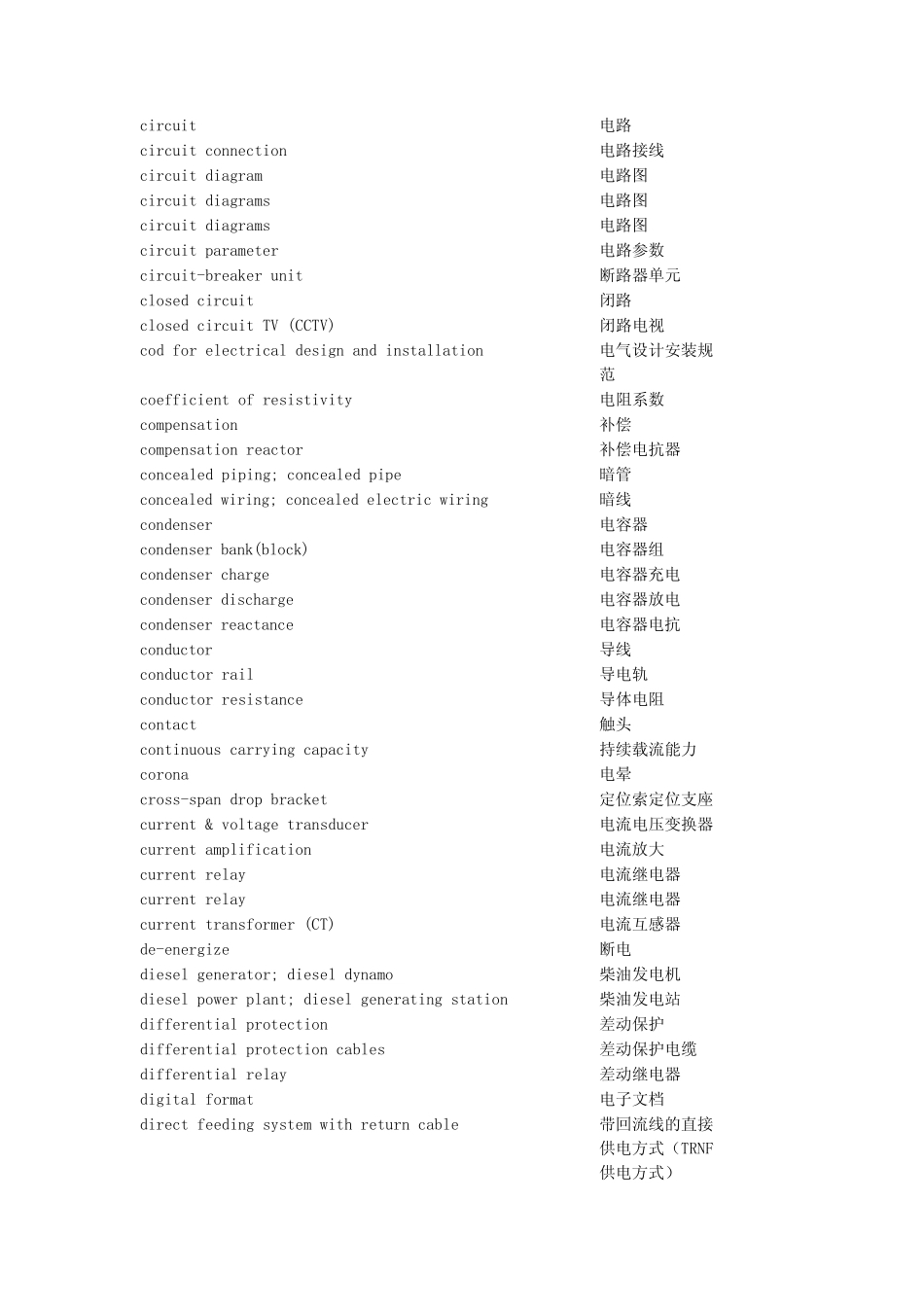 电气工程专业的英语词汇汇总1_第3页