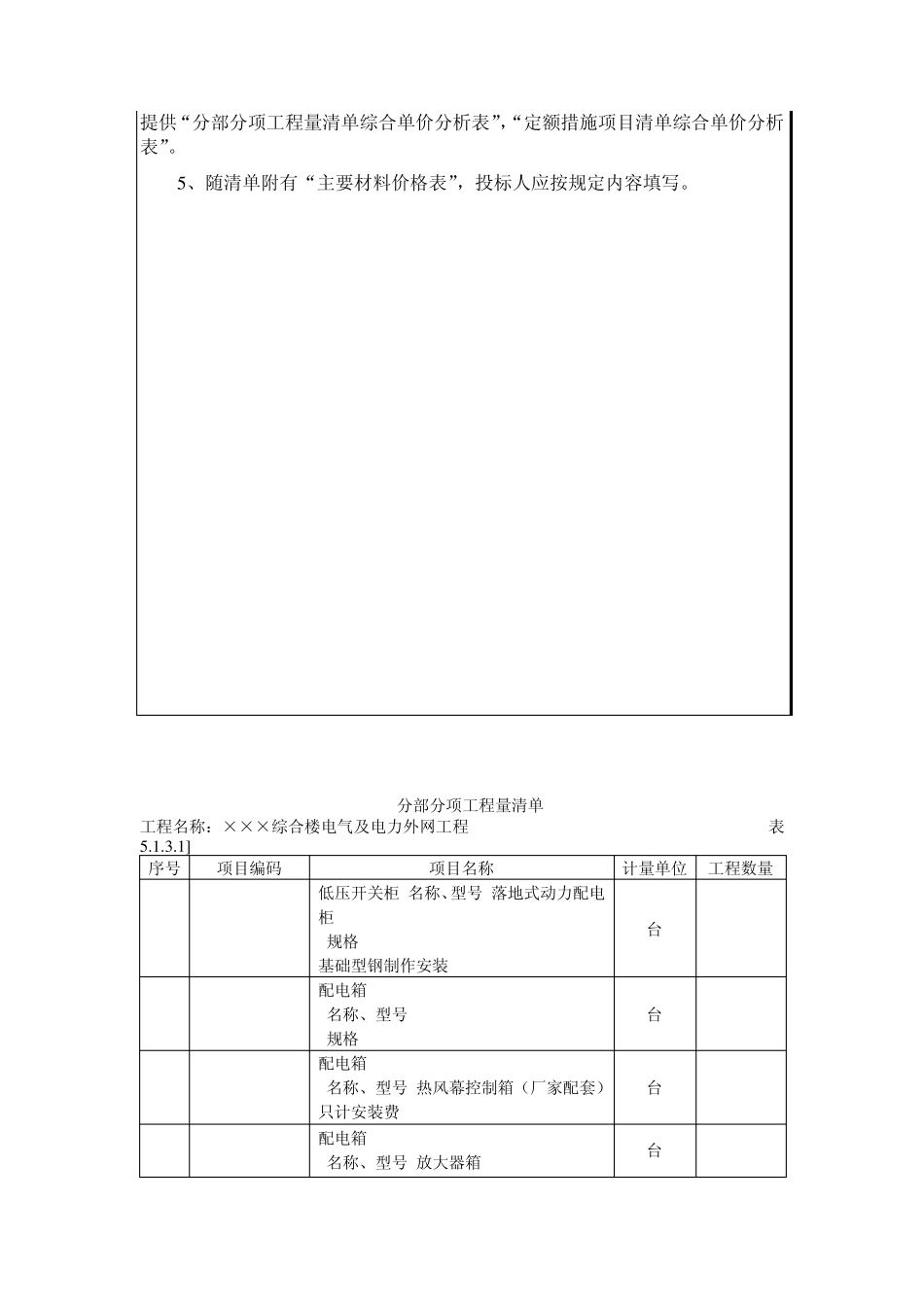 电气工程工程量清单编制实例_第3页