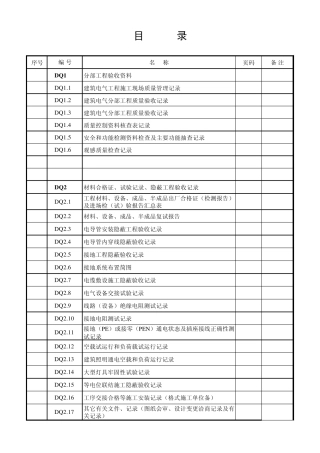 电气工程资料目录