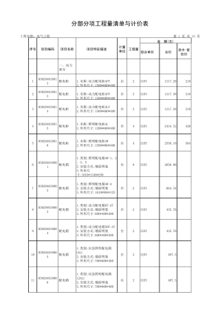 电气工程量清单