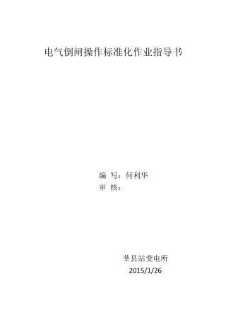 电气标准化流程作业