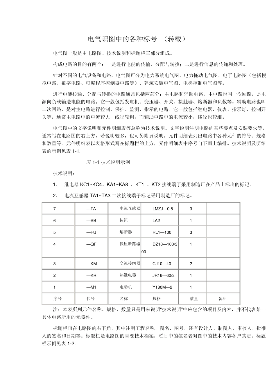 电气符号及基础知识_第1页