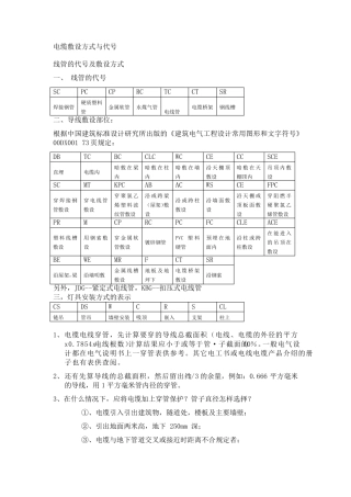 电气符号大全、电缆型号表示含义、线路敷设字母标示
