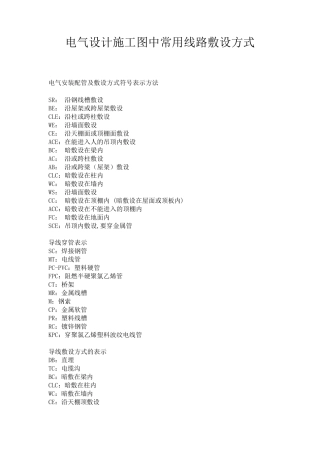 电气管线敷设方式表示