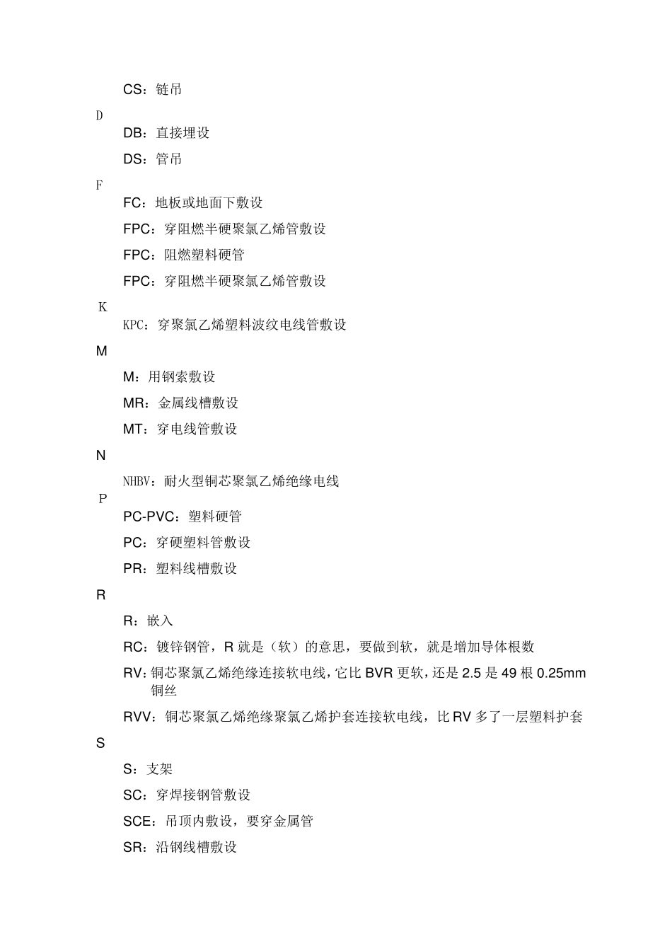 电气系统图(字母代表一览表)_第2页