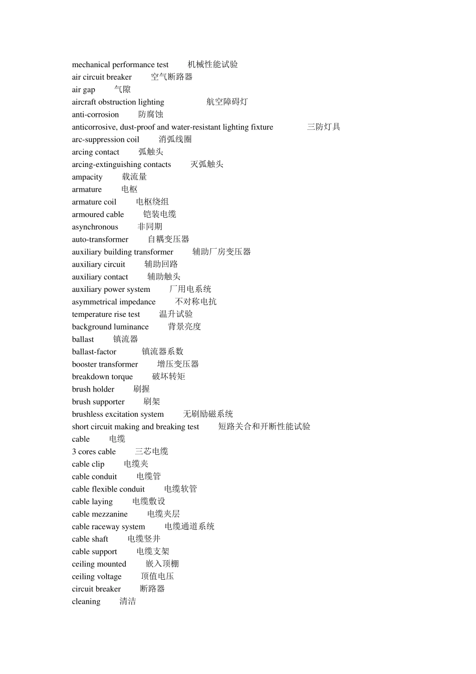 电气英文词汇_第1页