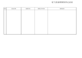 电气设备维修保养记录表