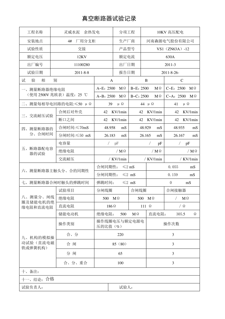 电气试验报告_第2页
