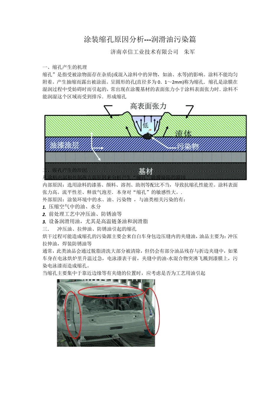 电泳涂装喷涂缩孔原因与预防措施润滑油污染篇_第1页