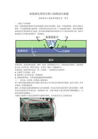 电泳涂装喷涂缩孔原因与预防措施润滑油污染篇