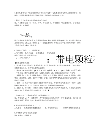 电泳知识总结