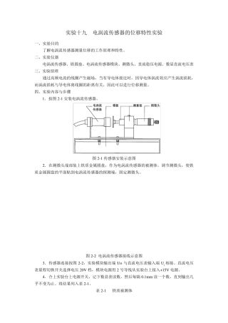 电涡流传感器的位移特性实验报告