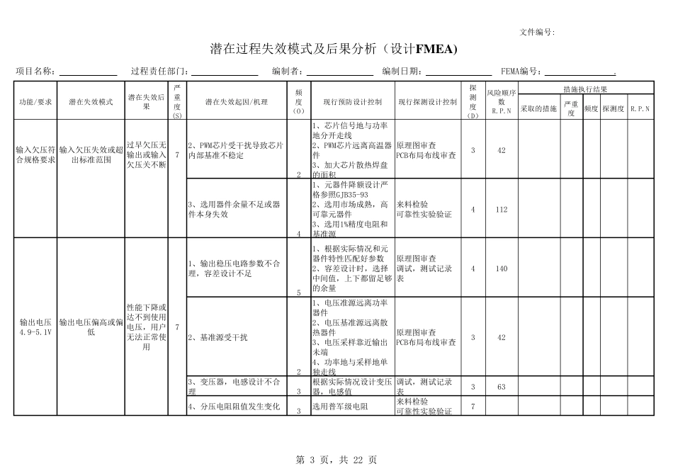 电源潜在失效模式分析(DFMEA)_第3页