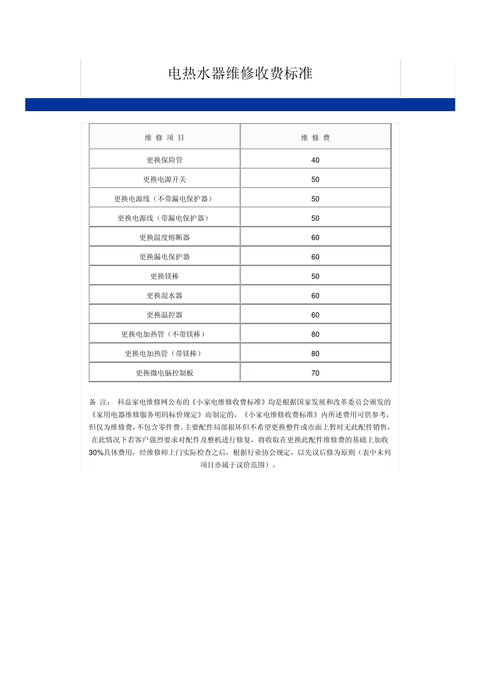 电热水器维修收费标准_第1页