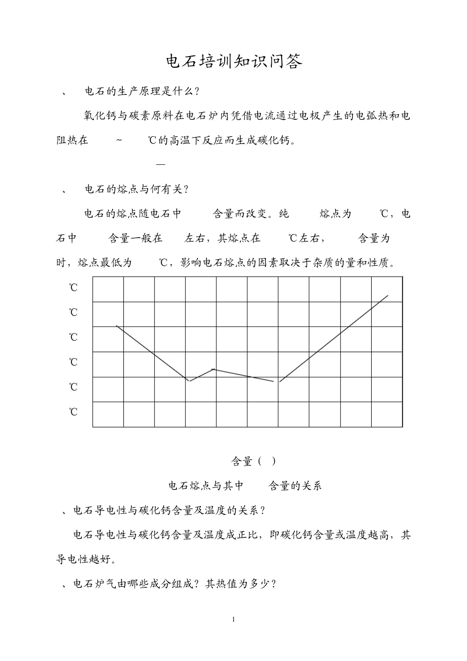 电石培训知识问答_第1页