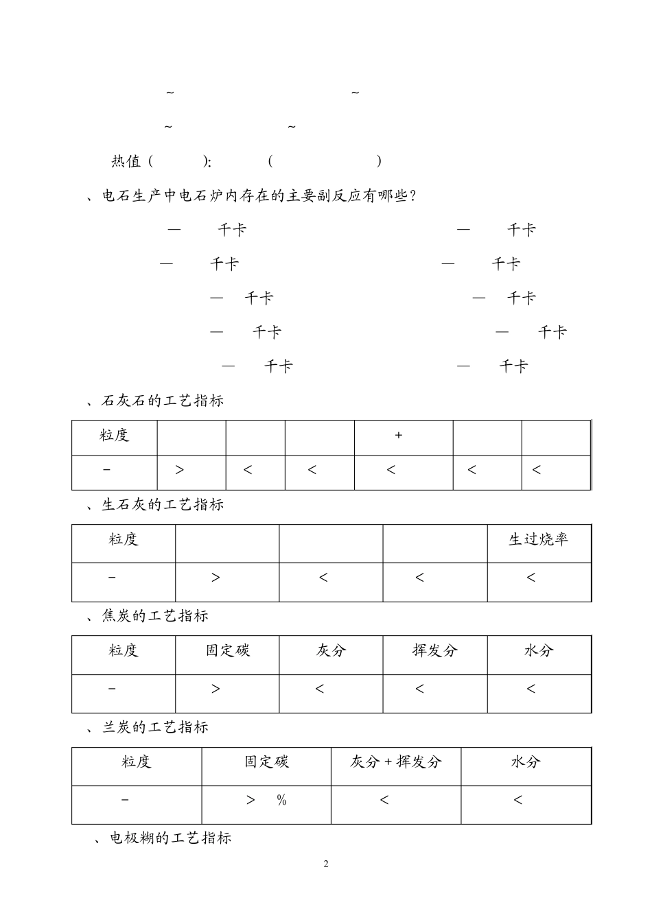 电石培训知识问答_第2页