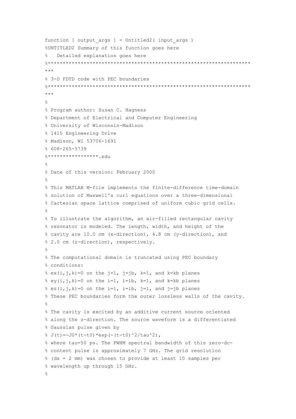 电磁场FDTD算法以及仿真图_第1页