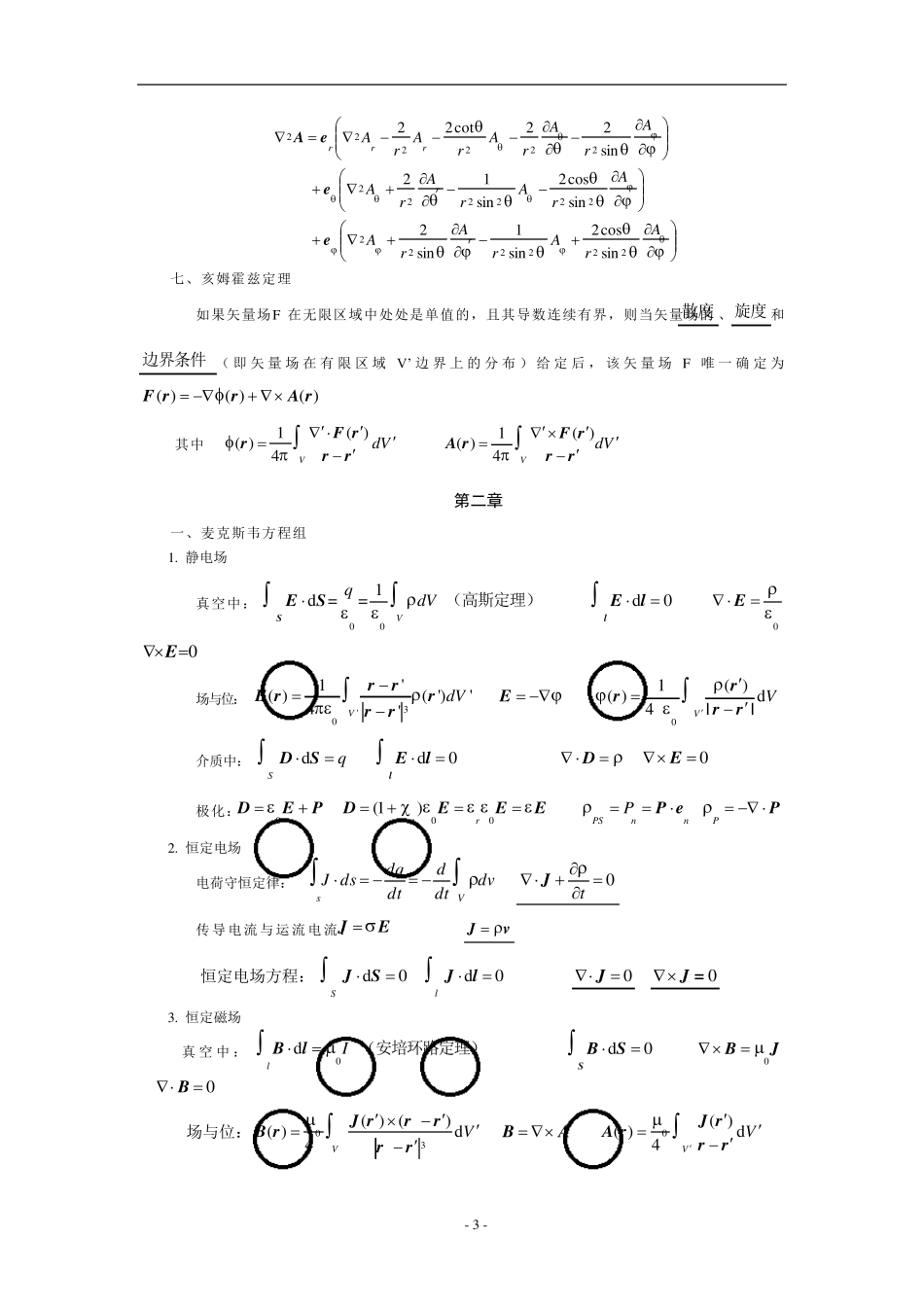 电磁场与电磁波基础知识总结_第3页