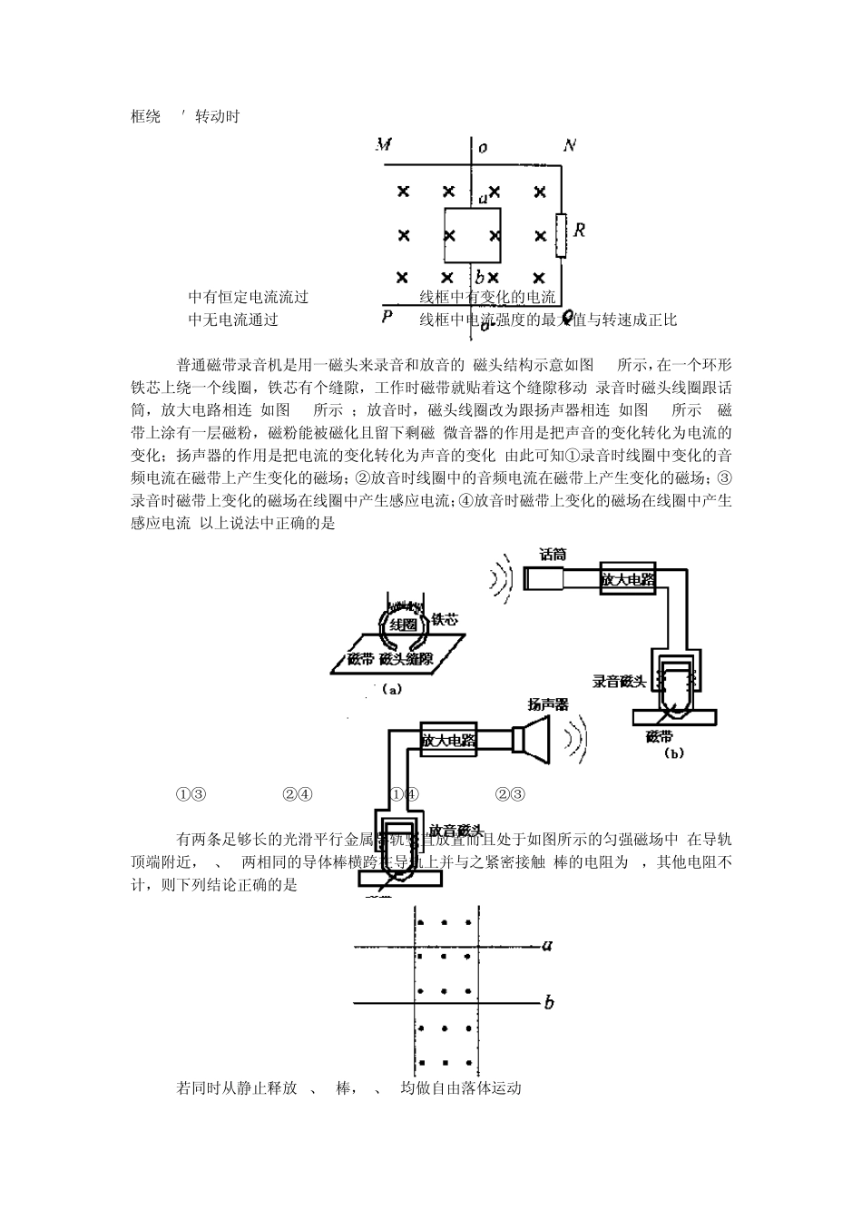电磁感应单元测试题2_第2页