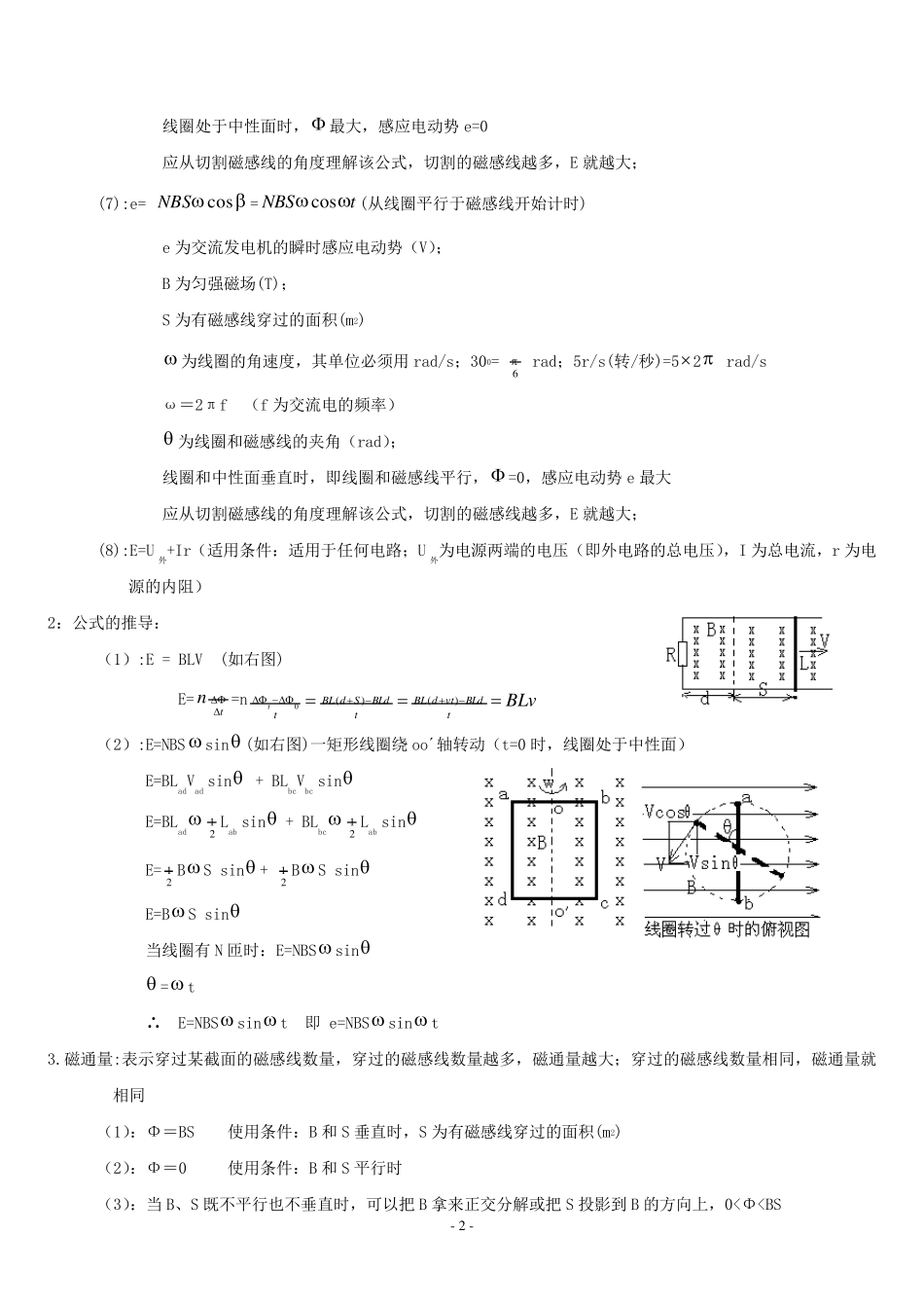 电磁感应基础知识归纳_第2页