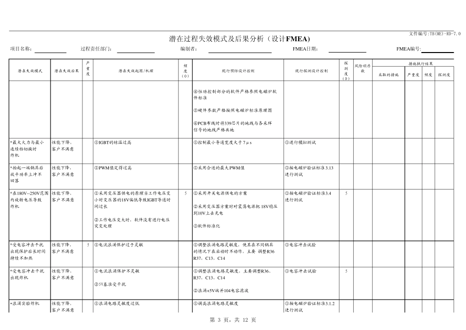 电磁炉DFMEA分析范本_第3页