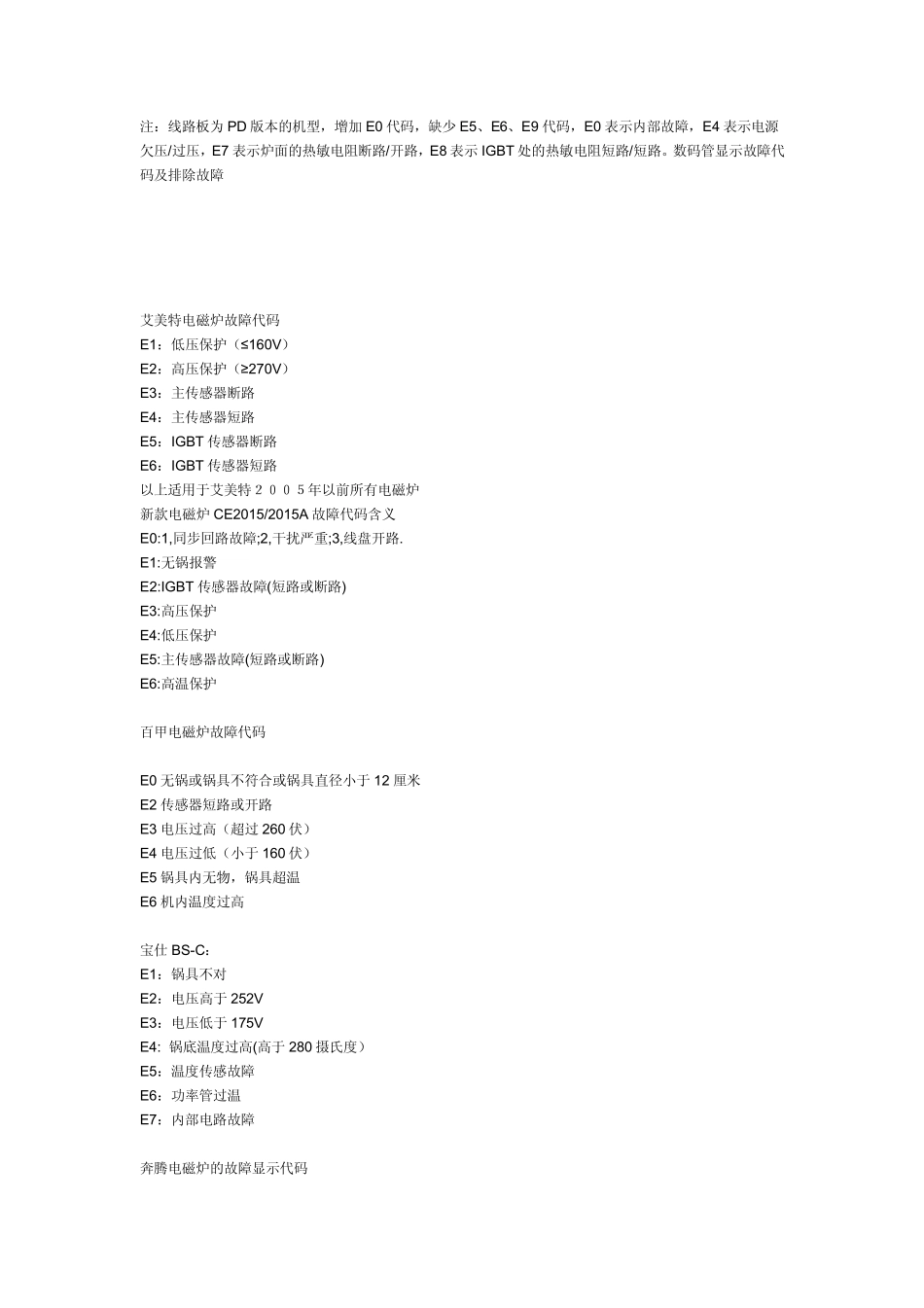 电磁炉故障代码显示总汇_第2页