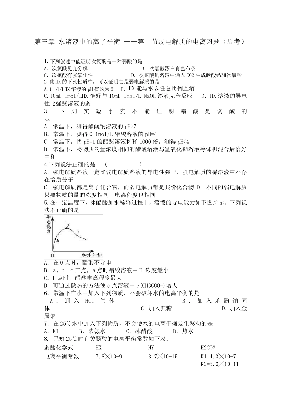 电离平衡习题_第1页