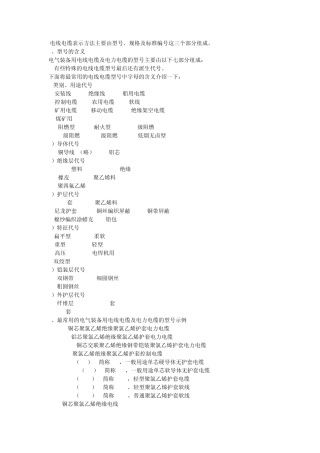 电线电缆的表示方法