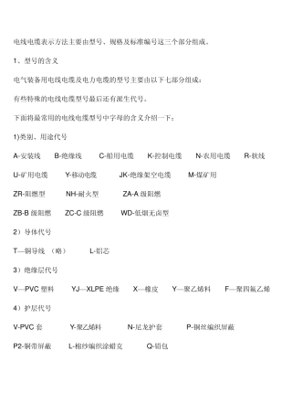 电线电缆表示型号.