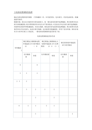 电线跟功率的关系