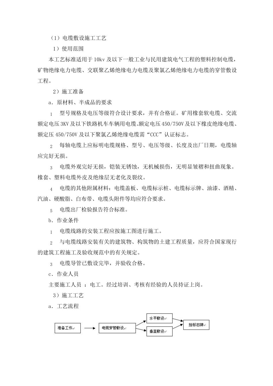 电缆敷设施工工艺_第1页