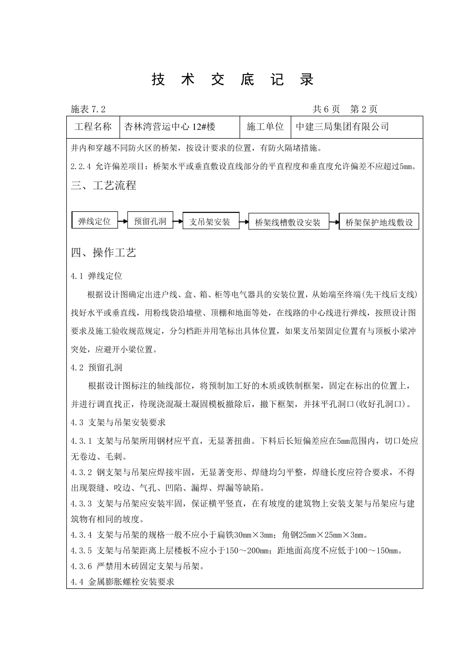 电缆桥架安装技术交底_第2页