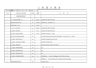 电缆沟工程量计算表(土建)