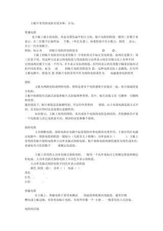 电脑主板常用元器件的识别、检测与代换另外增加了一些常用主板IO芯片,电源管理IC,BIOS芯片等型号