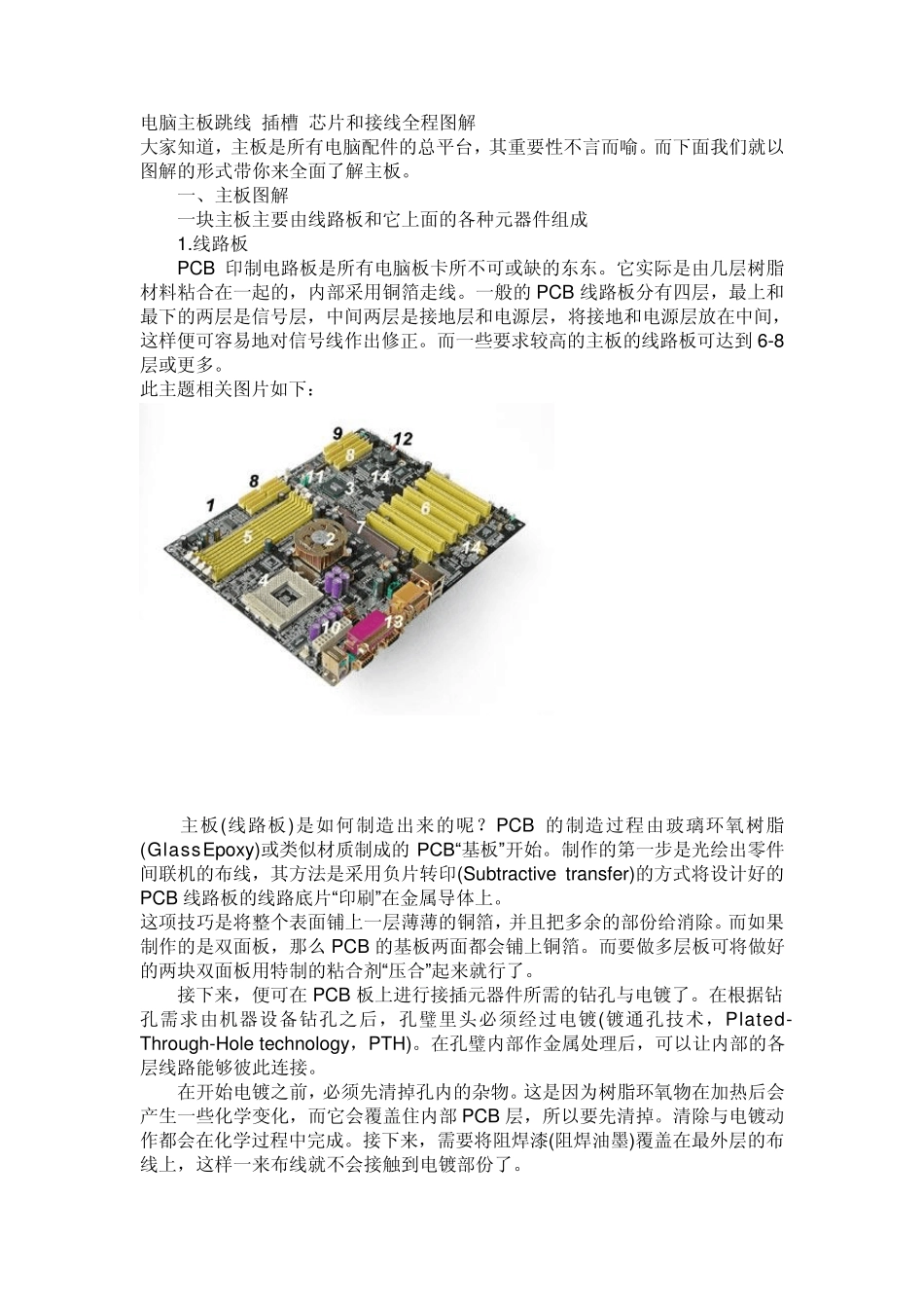 电脑主板跳线_插槽_芯片和接线全程图解_第1页