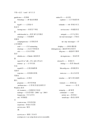 电脑开始运行(cmd)命令大全