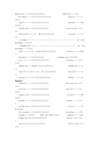 电脑开始运行命令大全详解
